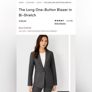 Ann Taylor Bi-Stretch Dark Grey Suit NWT